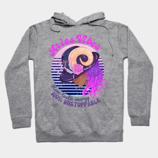 Funny Aries Zodiac Sign - Aries Vibes, Ramstastic Energy, 100% Unstoppable Hoodie